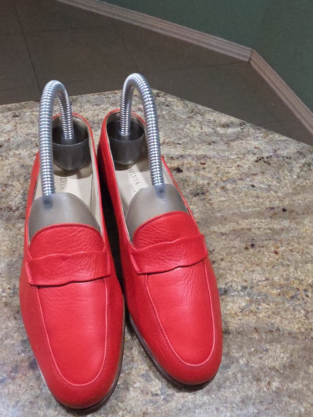 Silvia Fiorentina Red Leather Loafers Size 5.5 / US 4.5